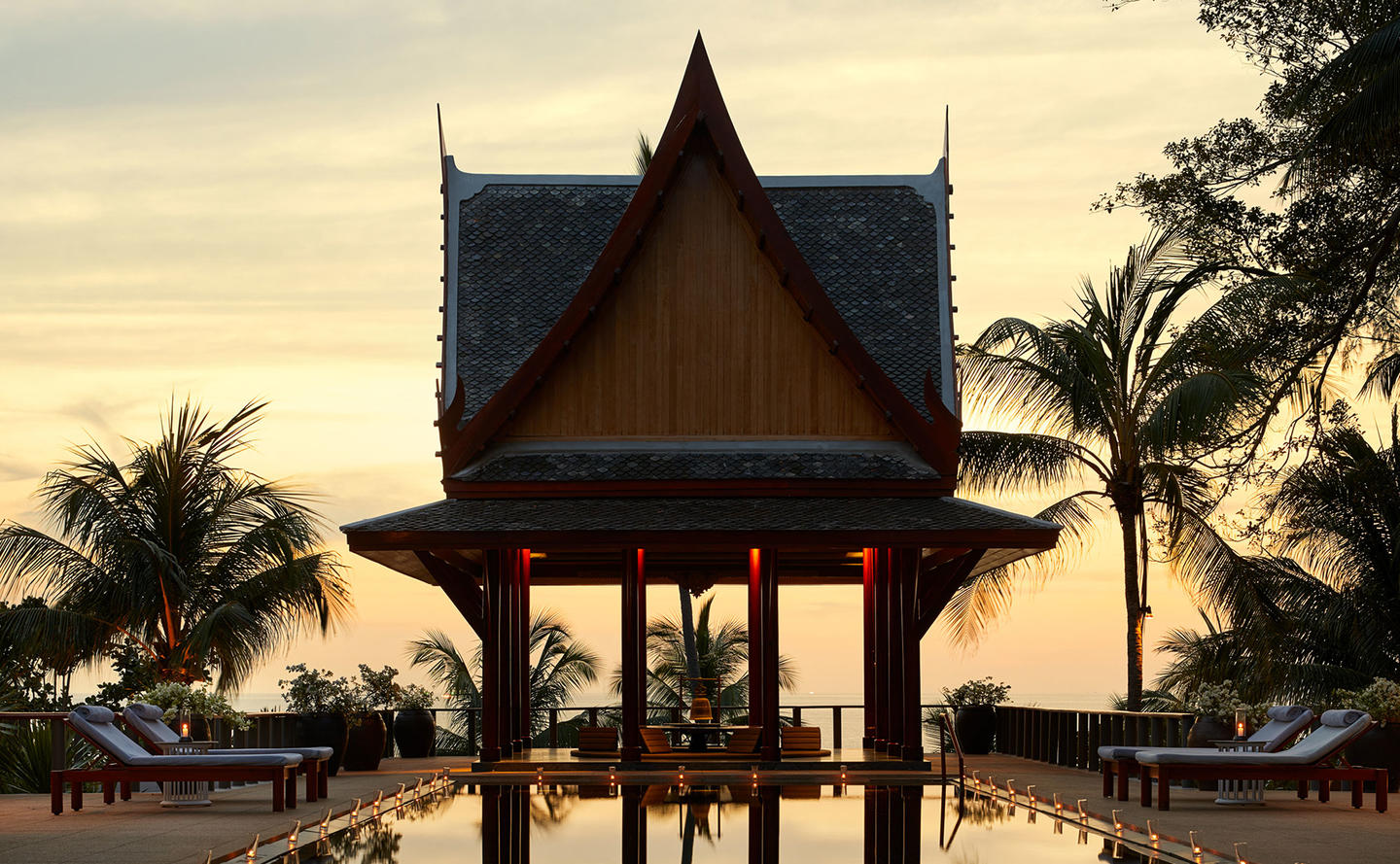 Swimming Pool at Sunset, Four-Bedroom Ocean Villa, Amanpuri, Thailand